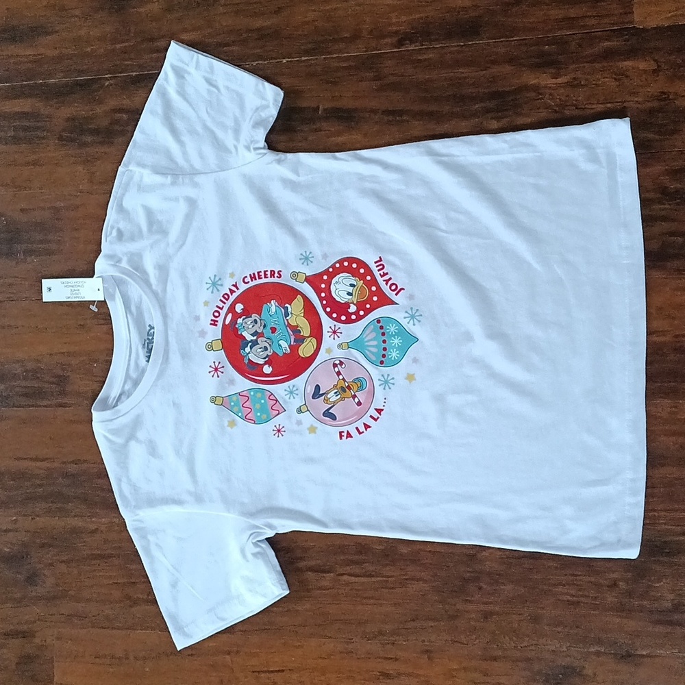 NWT Disney Holiday Cheers Christmas Graphic T-Shirt Size Youth Large (10/12) - Picture 3 of 4